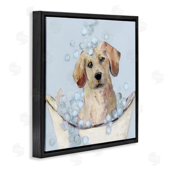 Stupell Industries Sally Swatland | Bubble Bath Lab Puppy