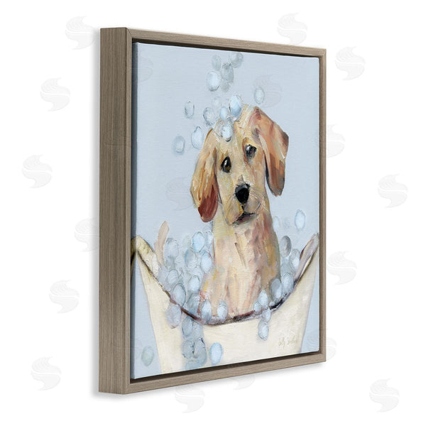 Stupell Industries Sally Swatland | Bubble Bath Lab Puppy