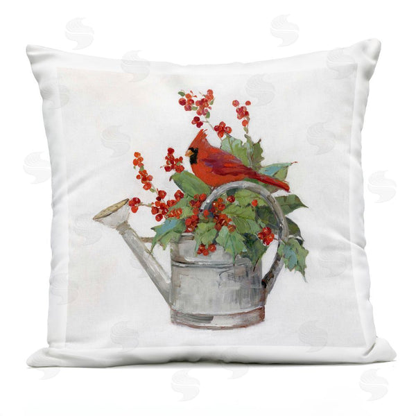 Stupell Industries Sally Swatland | Cardinal & Watering Can Printed Throw Pillow