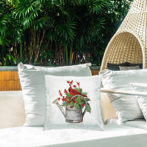 Stupell Industries Sally Swatland | Cardinal & Watering Can Printed Throw Pillow