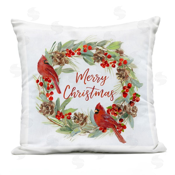Stupell Industries Sally Swatland | Cardinals & Merry Christmas Printed Throw Pillow