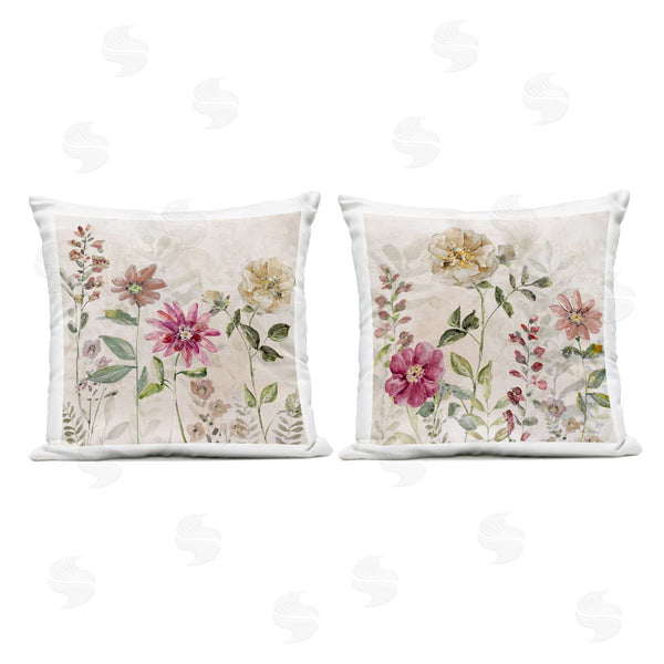 Stupell Industries Sally Swatland | Charming Neutral Garden Blooms Printed Throw Pillow Set
