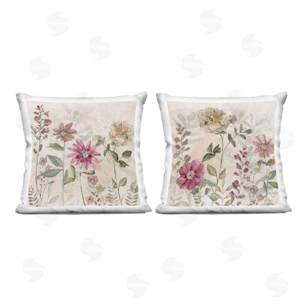 stupell industries Sally Swatland | Charming Neutral Garden Blooms Printed Throw Pillow Set