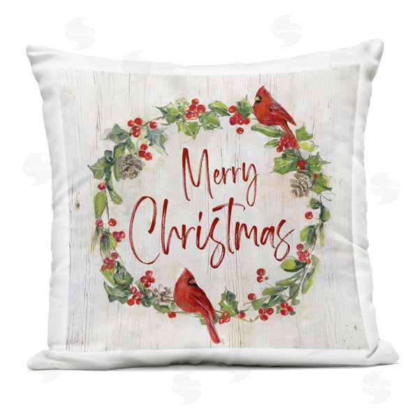 Stupell Industries Sally Swatland | Christmas Seasonal Wreath Printed Throw Pillow