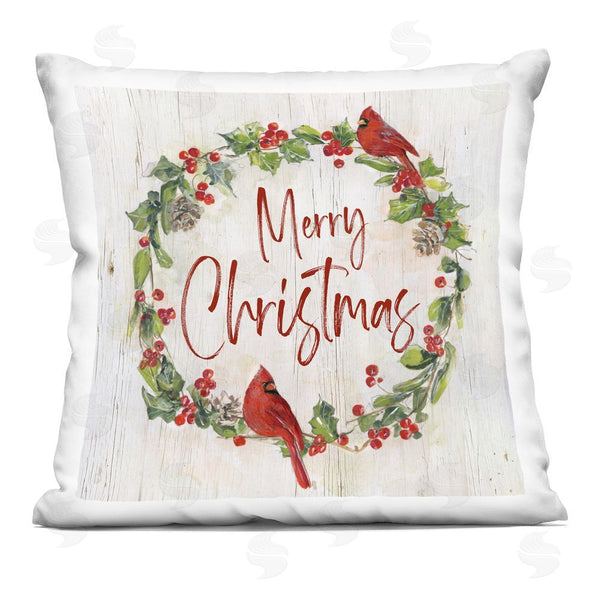 stupell industries Sally Swatland | Christmas Seasonal Wreath Printed Throw Pillow