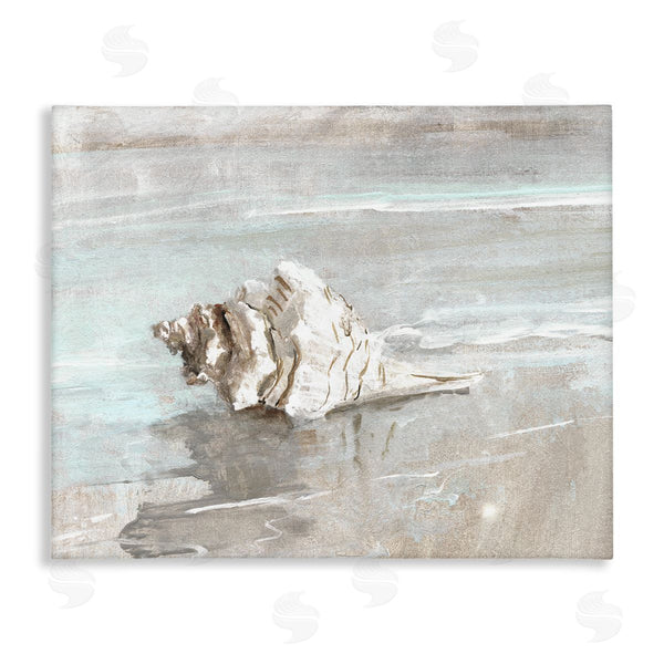 stupell industries Sally Swatland | Conch Resting on Quiet Shore Animal Sea Life Wall Art