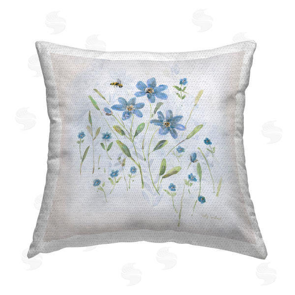 Stupell Industries Sally Swatland | Cottage Bee & Flowers Printed Throw Pillow