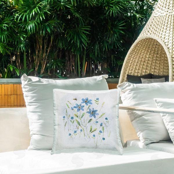 Stupell Industries Sally Swatland | Cottage Bee & Flowers Printed Throw Pillow