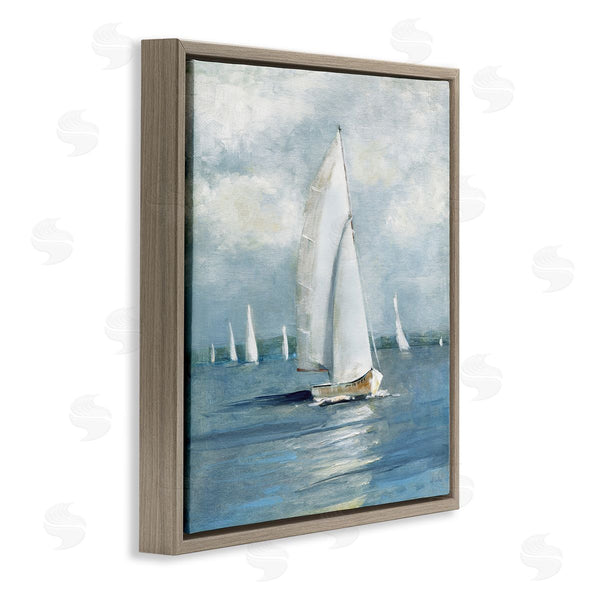 Stupell Industries Sally Swatland | Cruising Sailboat Seascape