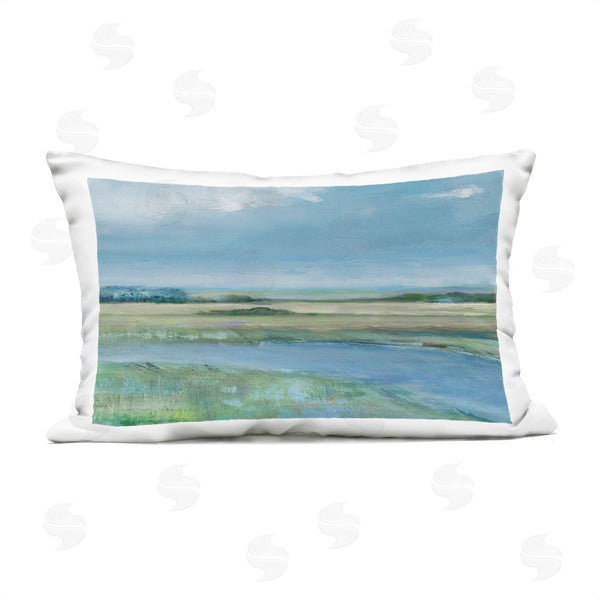 Stupell Industries Sally Swatland | Curving River Bend Landscape Printed Throw Pillow