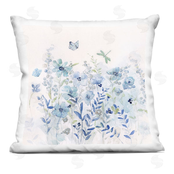 stupell industries Sally Swatland | Delicate Floral Butterfly Meadow Printed Throw Pillow