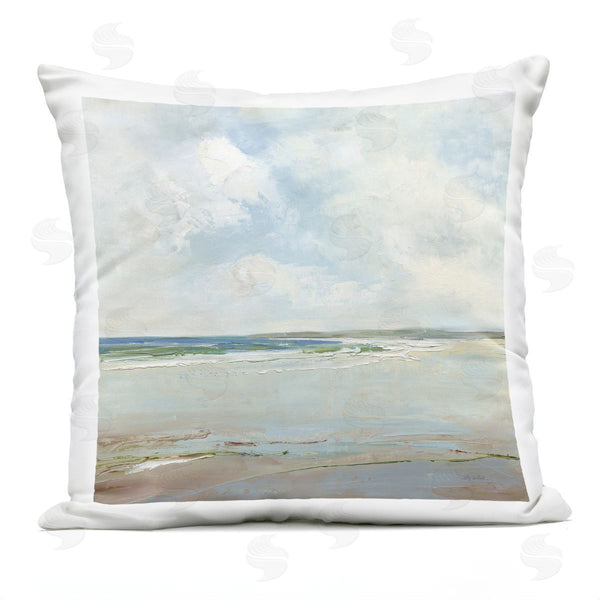 Stupell Industries Sally Swatland | Distant Beach Shoreline With Clouds Printed Throw Pillow