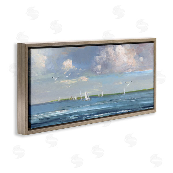 Stupell Industries Sally Swatland | Distant Sea Vessels Seascape