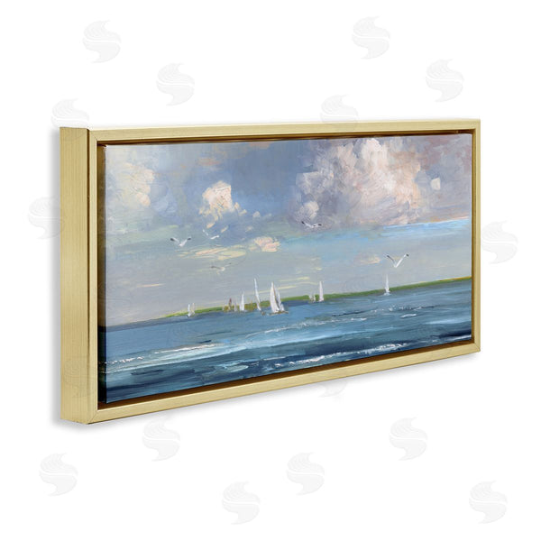 Stupell Industries Sally Swatland | Distant Sea Vessels Seascape