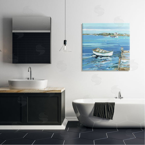 Stupell Industries Sally Swatland | Docked Dinghy Lake Scenery Wall Art