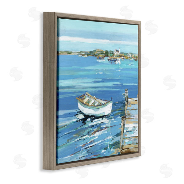 Stupell Industries Sally Swatland | Docked Dinghy Lake Scenery Wall Art
