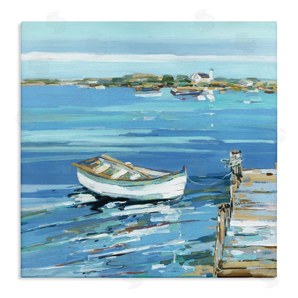 stupell industries Sally Swatland | Docked Dinghy Lake Scenery Wall Art
