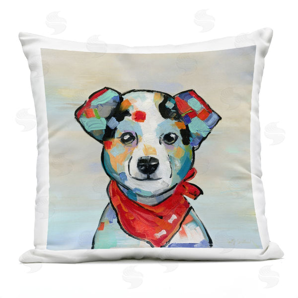 Stupell Industries Sally Swatland | Dog Portrait With Red Bandana Printed Throw Pillow