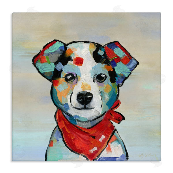 stupell industries Sally Swatland | Dog Portrait with Red Bandana