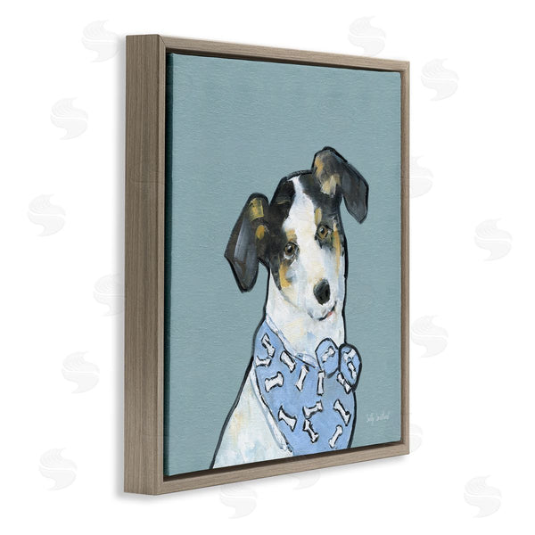Stupell Industries Sally Swatland | Dog With Bone Bandana