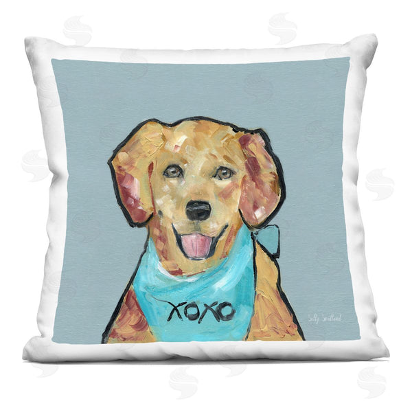 stupell industries Sally Swatland | Dog with XOXO Bandana Printed Throw Pillow