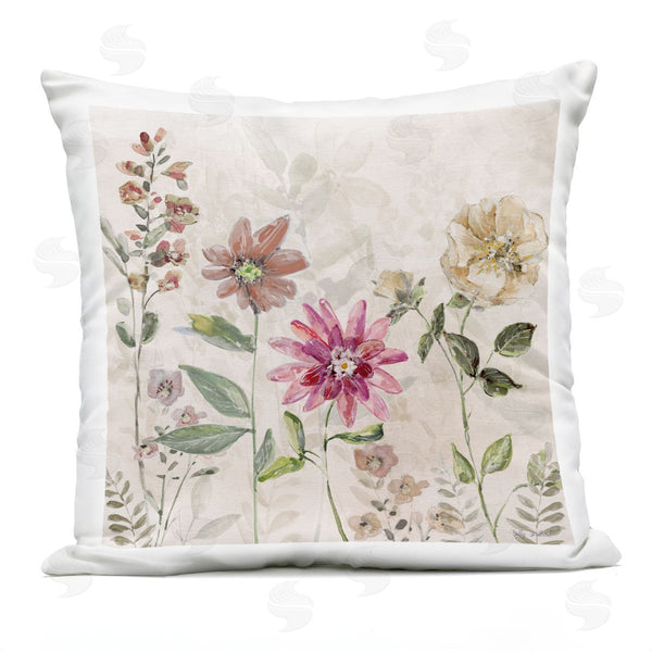Stupell Industries Sally Swatland | Earthy Natural Flower Blooms Printed Throw Pillow