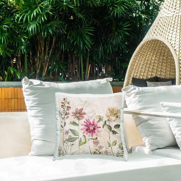 Stupell Industries Sally Swatland | Earthy Natural Flower Blooms Printed Throw Pillow
