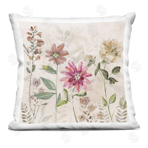 stupell industries Sally Swatland | Earthy Natural Flower Blooms Printed Throw Pillow