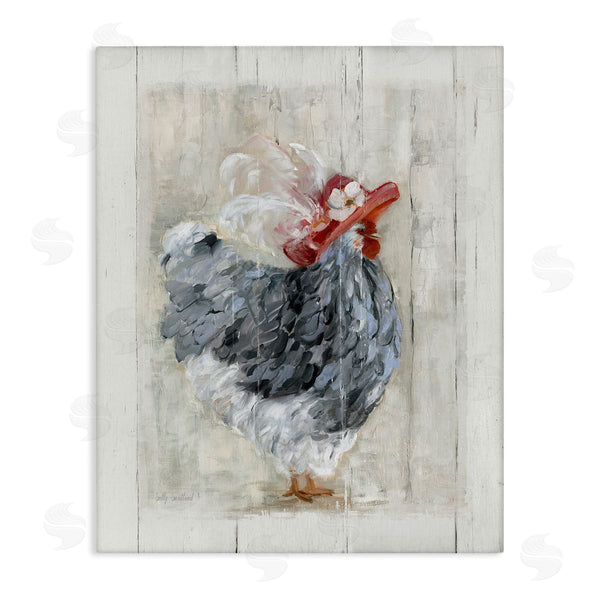 stupell industries Sally Swatland | Farm Chicken in Traditional Brim Hat Chic Bird Wall Art