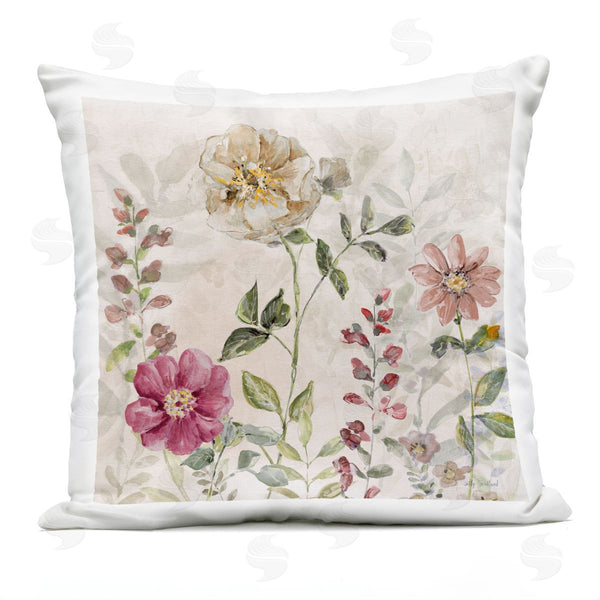 Stupell Industries Sally Swatland | Flowers In Soft Earth Tones Printed Throw Pillow