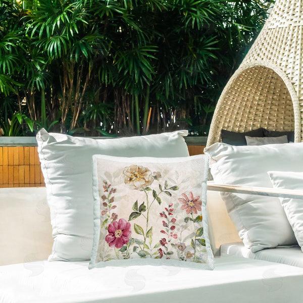 Stupell Industries Sally Swatland | Flowers In Soft Earth Tones Printed Throw Pillow