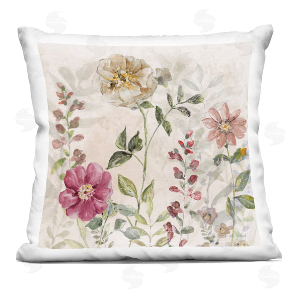stupell industries Sally Swatland | Flowers in Soft Earth Tones Printed Throw Pillow