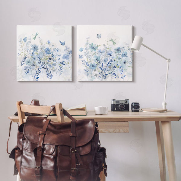 Stupell Industries Sally Swatland | Fluttering Insects Blooming Blue Garden Wall Art