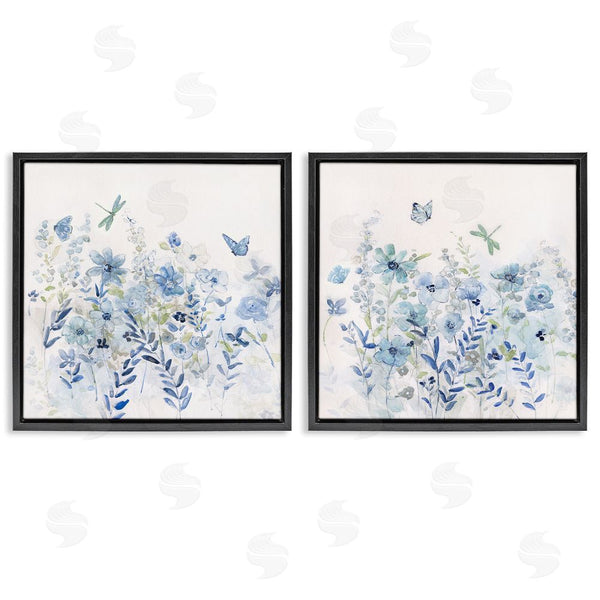 Stupell Industries Sally Swatland | Fluttering Insects Blooming Blue Garden Wall Art