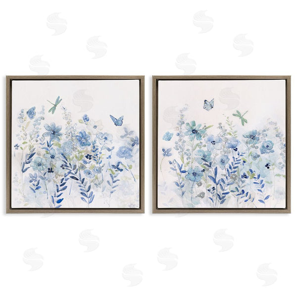 Stupell Industries Sally Swatland | Fluttering Insects Blooming Blue Garden Wall Art