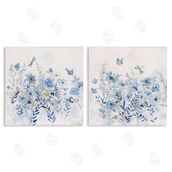 stupell industries Sally Swatland | Fluttering Insects Blooming Blue Garden Wall Art