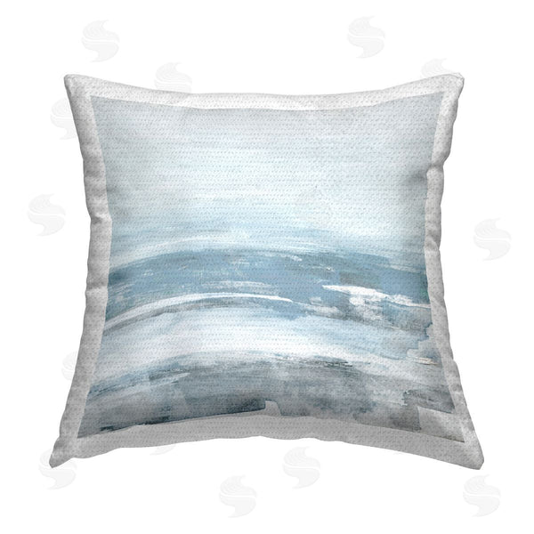Stupell Industries Sally Swatland | Foggy Ocean Abstraction Printed Throw Pillow