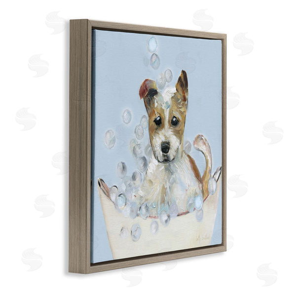 Stupell Industries Sally Swatland | Fun Bubbles Puppy Bath