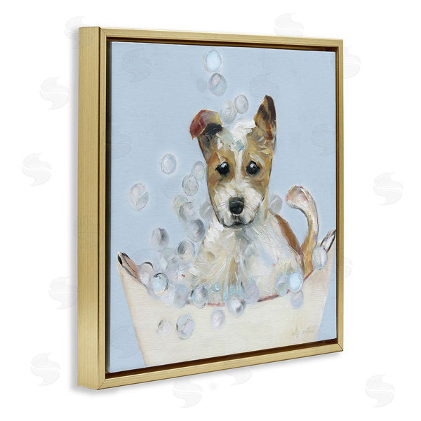 Stupell Industries Sally Swatland | Fun Bubbles Puppy Bath
