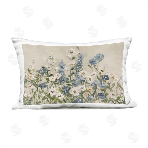 Stupell Industries Sally Swatland | Garden Blossoms In Blue & White Printed Throw Pillow