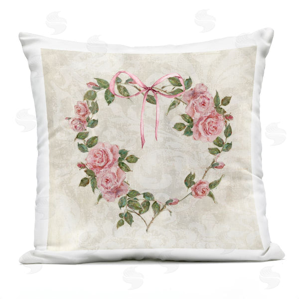 Stupell Industries Sally Swatland | Garden Heart Wreath Printed Throw Pillow