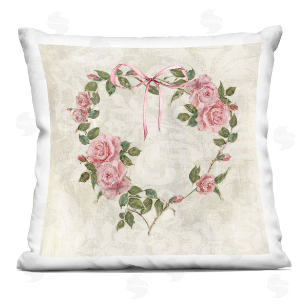stupell industries Sally Swatland | Garden Heart Wreath Printed Throw Pillow