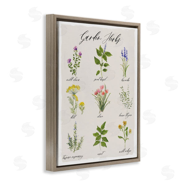 Stupell Industries Sally Swatland | Garden Herb Illustrated Chart Natural Kitchen Seasoning Wall Art