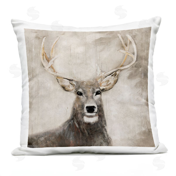 Stupell Industries Sally Swatland | Gazing Deer In Neutrals Printed Throw Pillow