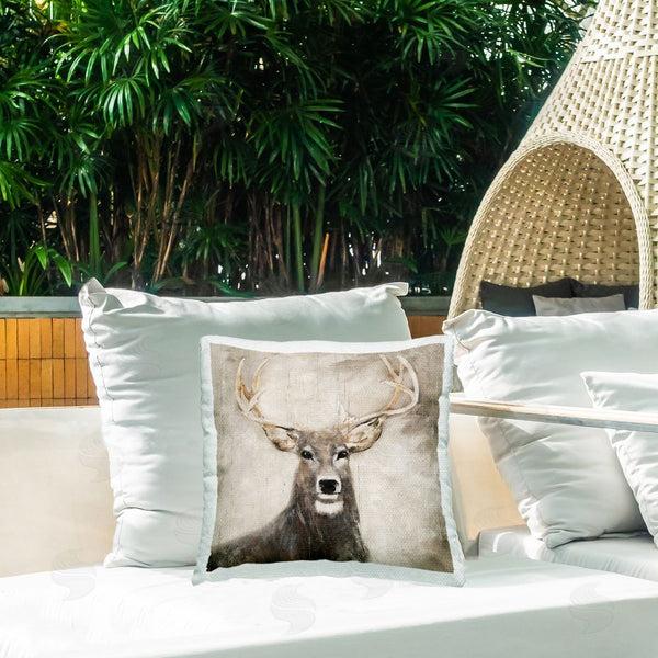 Stupell Industries Sally Swatland | Gazing Deer In Neutrals Printed Throw Pillow