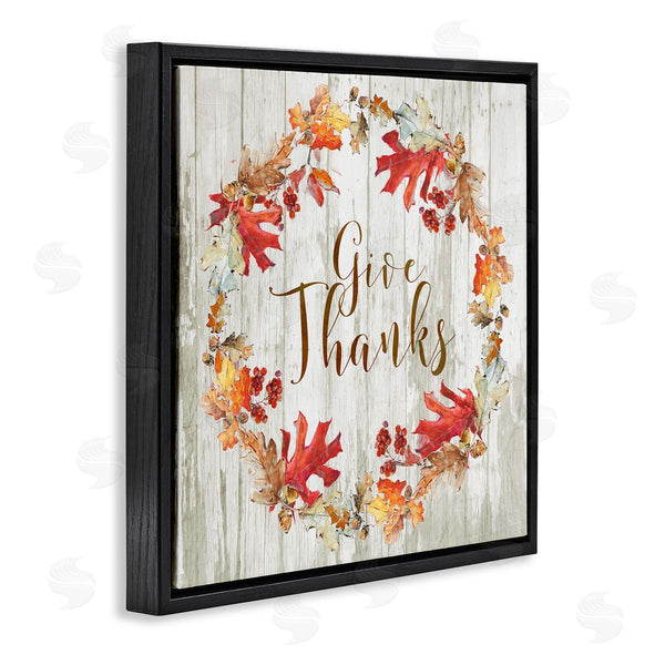 Stupell Industries Sally Swatland | Give Thanks Autumnal Wreath Wall Art