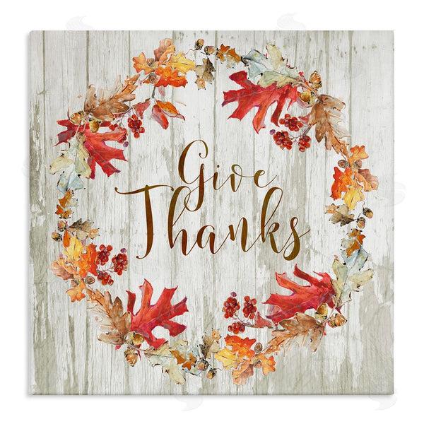 stupell industries Sally Swatland | Give Thanks Autumnal Wreath Wall Art