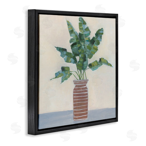 Stupell Industries Sally Swatland | Green Palm Plant Brown Vase Still Life Painting Wall Art