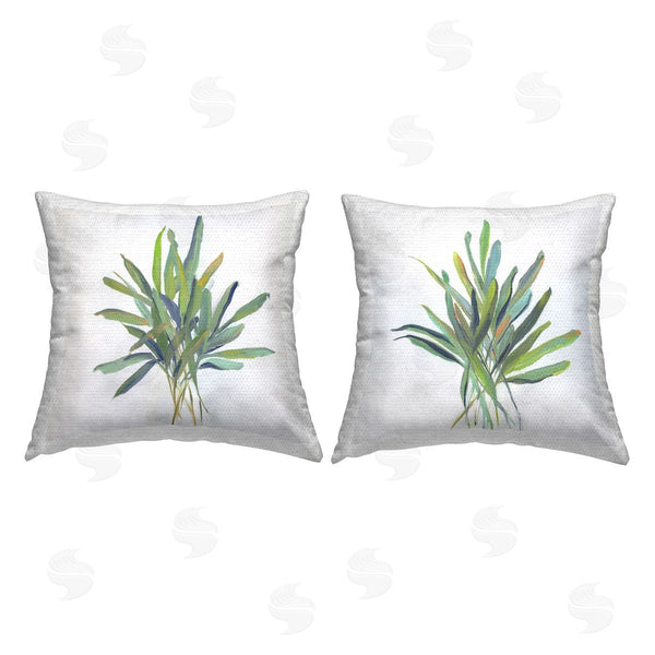 Stupell Industries Sally Swatland | Green Plant Fronds Printed Throw Pillow Set
