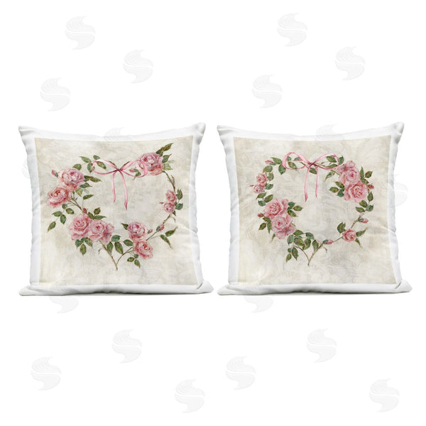 Stupell Industries Sally Swatland | Heart Shaped Wreaths Printed Throw Pillow Set